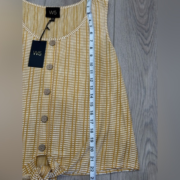 W5 Yellow Striped Women's Top - Picture 4 of 7